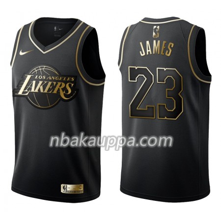 Los Angeles Lakers LeBron James 23 Nike Musta Golden Edition Pelipaidat Swingman - Miesten